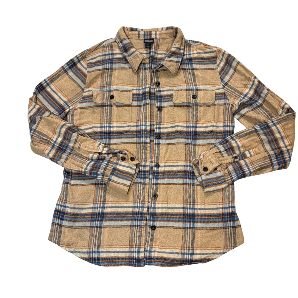 Patagonia Organic Cotton Flannel Plaid Long‎ Sleeve Button Up Shirt Men Medium